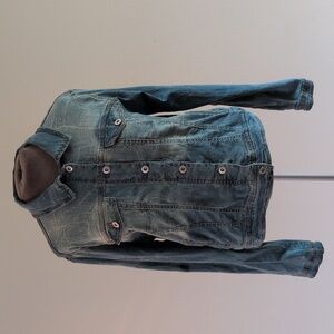 Muselooks Distressed Fade Jean Jacket Fitted Stretch Trucker Med